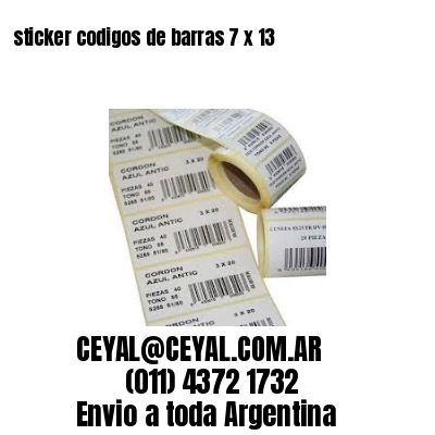 sticker codigos de barras 7 x 13
