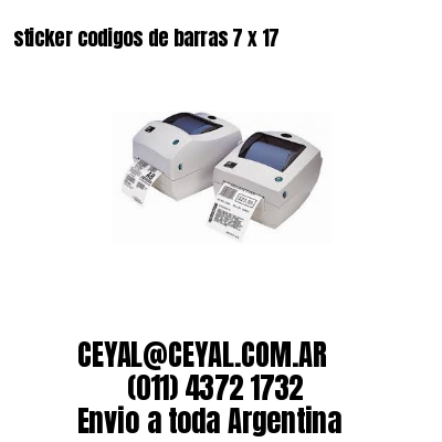 sticker codigos de barras 7 x 17