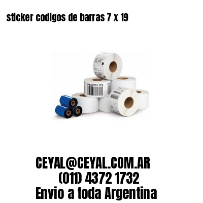 sticker codigos de barras 7 x 19