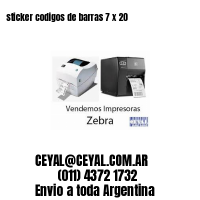 sticker codigos de barras 7 x 20