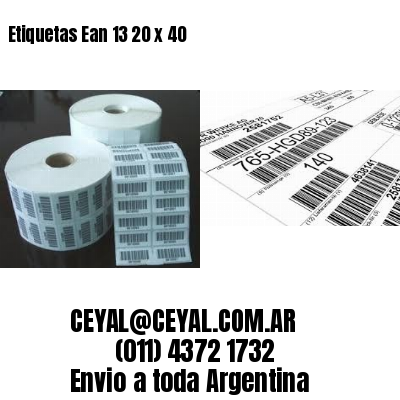 Etiquetas Ean 13 20 x 40