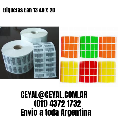 Etiquetas Ean 13 40 x 20