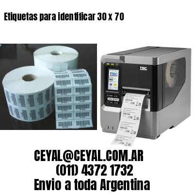 Etiquetas para identificar 30 x 70