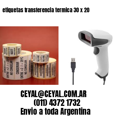 etiquetas transferencia termica 30 x 20