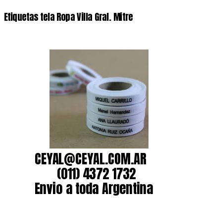 Etiquetas tela Ropa Villa Gral. Mitre