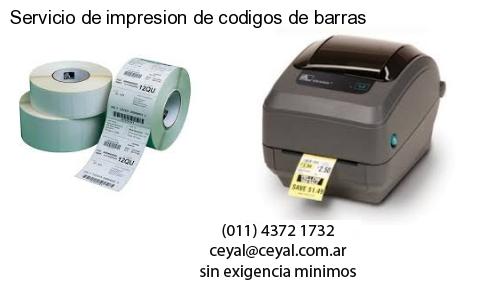 Servicio de impresion de codigos de barras