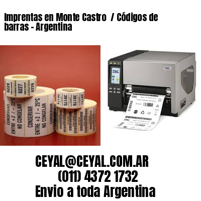 Imprentas en Monte Castro  / Códigos de barras – Argentina
