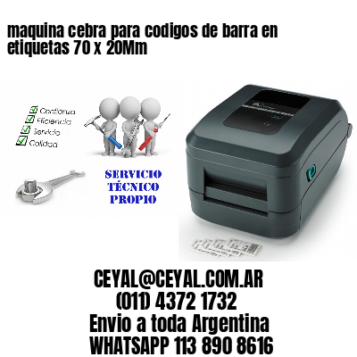 maquina cebra para codigos de barra en etiquetas 70 x 20Mm