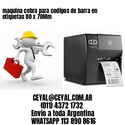 maquina cebra para codigos de barra en etiquetas 80 x 70Mm