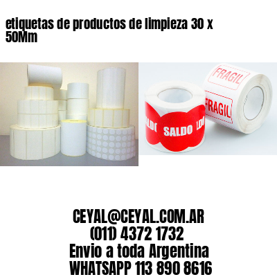 etiquetas de productos de limpieza 30 x 50Mm