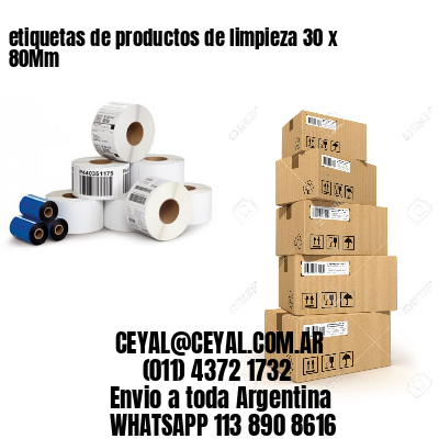 etiquetas de productos de limpieza 30 x 80Mm