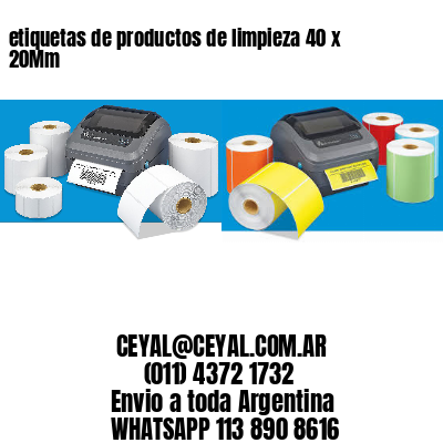 etiquetas de productos de limpieza 40 x 20Mm