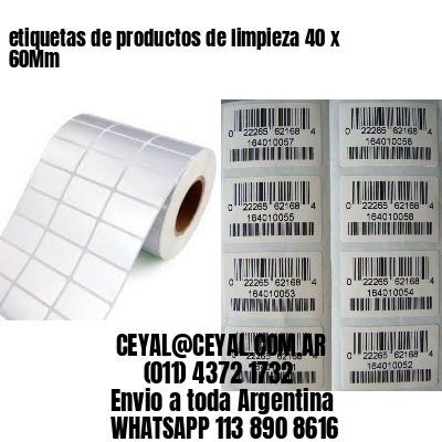 etiquetas de productos de limpieza 40 x 60Mm