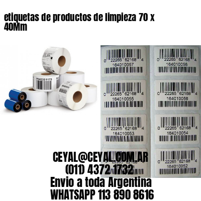 etiquetas de productos de limpieza 70 x 40Mm
