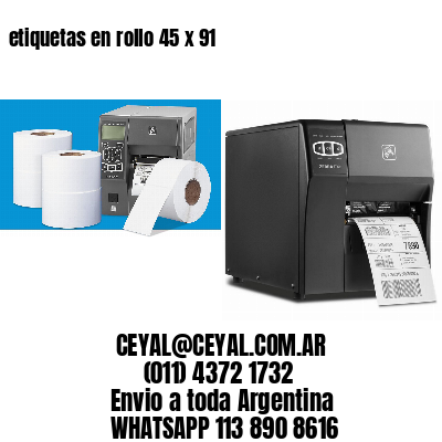 etiquetas en rollo 45 x 91