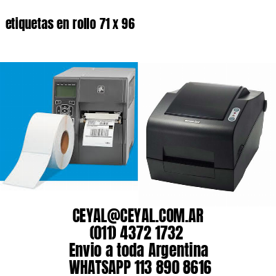 etiquetas en rollo 71 x 96