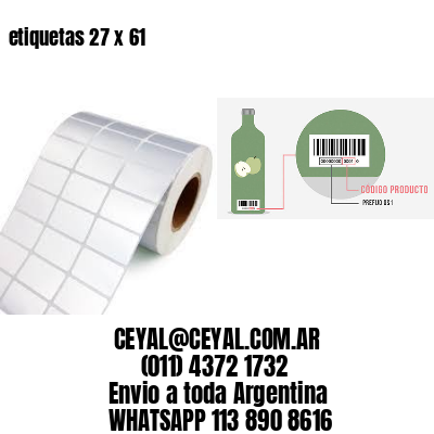etiquetas 27 x 61