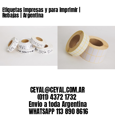 Etiquetas impresas y para imprimir | Rebajas | Argentina