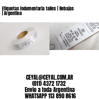 Etiquetas indumentaria talles | Rebajas | Argentina