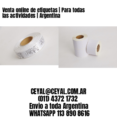 Venta online de etiquetas | Para todas las actividades | Argentina