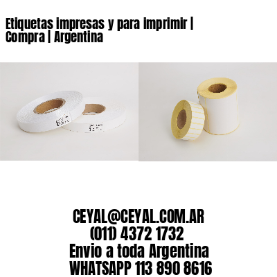 Etiquetas impresas y para imprimir | Compra | Argentina
