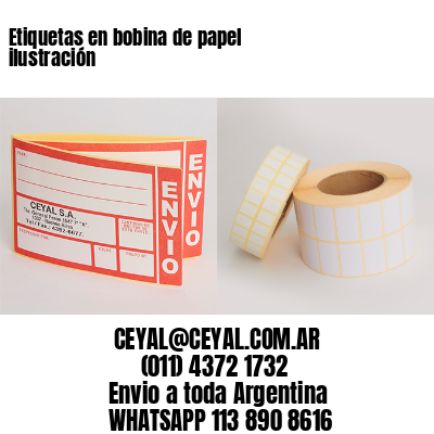 Etiquetas en bobina de papel ilustración
