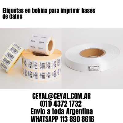 Etiquetas en bobina para imprimir bases de datos
