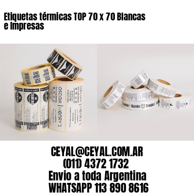 Etiquetas térmicas TOP 70 x 70 Blancas e Impresas
