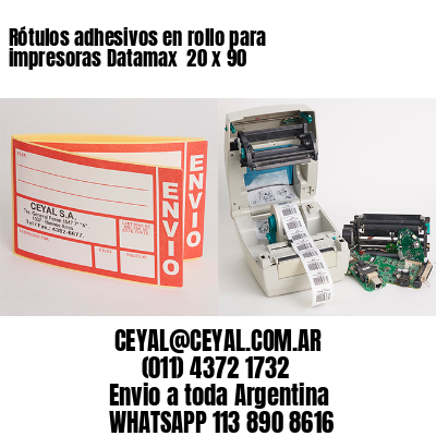 Rótulos adhesivos en rollo para impresoras Datamax  20 x 90