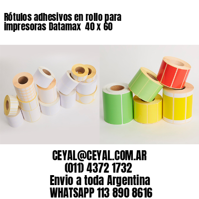 Rótulos adhesivos en rollo para impresoras Datamax  40 x 60