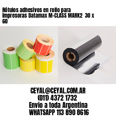 Rótulos adhesivos en rollo para impresoras Datamax M-CLASS MARK2  30 x 60