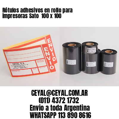 Rótulos adhesivos en rollo para impresoras Sato  100 x 100