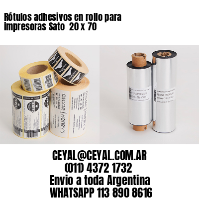Rótulos adhesivos en rollo para impresoras Sato  20 x 70