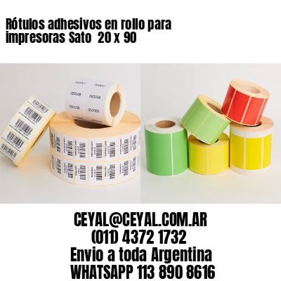 Rótulos adhesivos en rollo para impresoras Sato  20 x 90