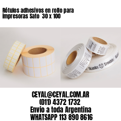 Rótulos adhesivos en rollo para impresoras Sato  30 x 100