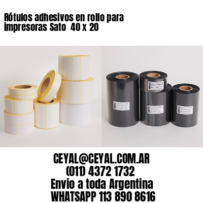 Rótulos adhesivos en rollo para impresoras Sato  40 x 20