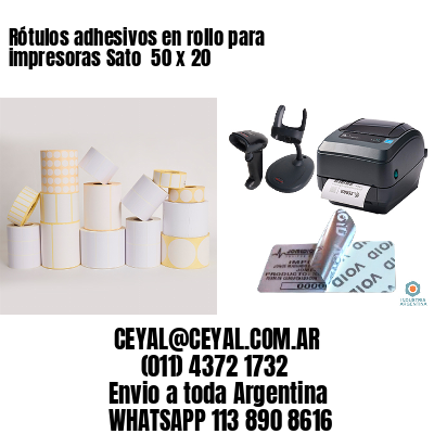 Rótulos adhesivos en rollo para impresoras Sato  50 x 20