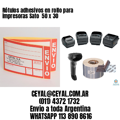 Rótulos adhesivos en rollo para impresoras Sato  50 x 30