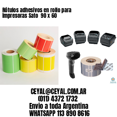 Rótulos adhesivos en rollo para impresoras Sato  90 x 60