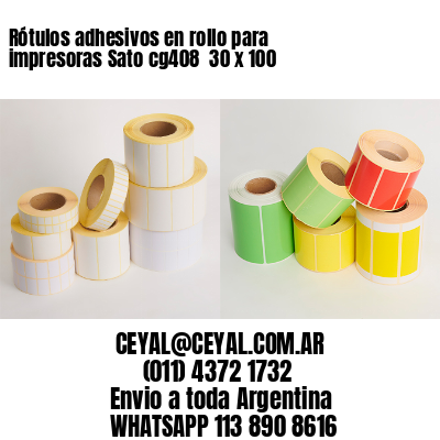 Rótulos adhesivos en rollo para impresoras Sato cg408  30 x 100