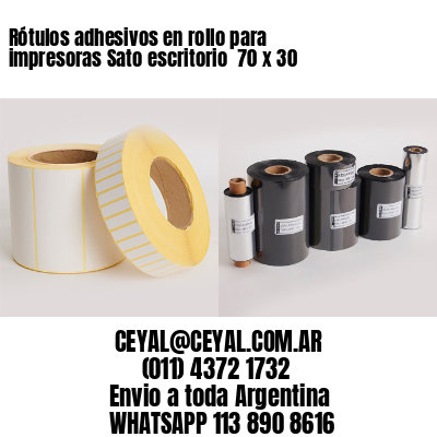 Rótulos adhesivos en rollo para impresoras Sato escritorio  70 x 30