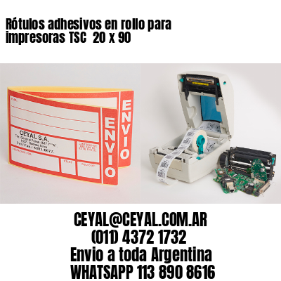 Rótulos adhesivos en rollo para impresoras TSC  20 x 90