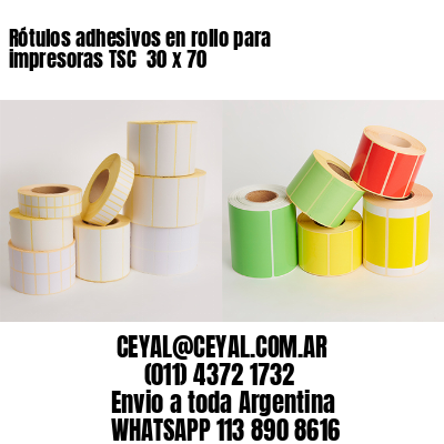Rótulos adhesivos en rollo para impresoras TSC  30 x 70