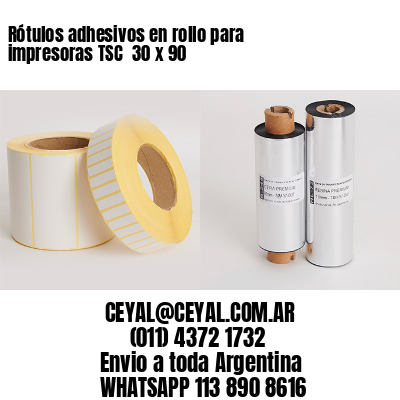 Rótulos adhesivos en rollo para impresoras TSC  30 x 90