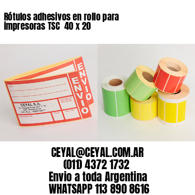 Rótulos adhesivos en rollo para impresoras TSC  40 x 20
