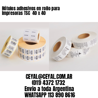 Rótulos adhesivos en rollo para impresoras TSC  40 x 40