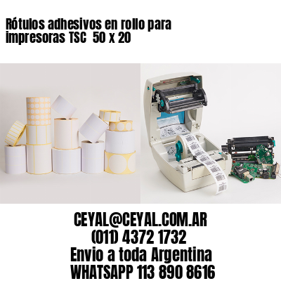 Rótulos adhesivos en rollo para impresoras TSC  50 x 20