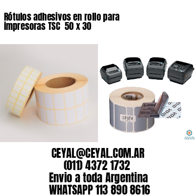 Rótulos adhesivos en rollo para impresoras TSC  50 x 30