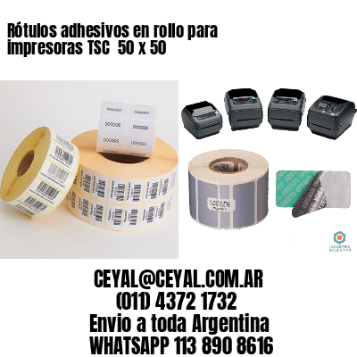 Rótulos adhesivos en rollo para impresoras TSC  50 x 50