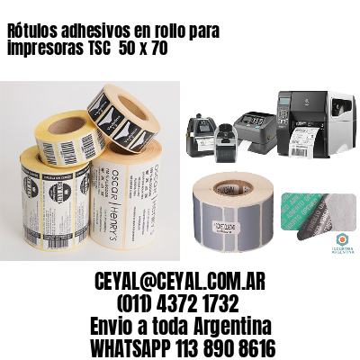 Rótulos adhesivos en rollo para impresoras TSC  50 x 70